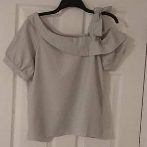 Adorable Striped Top with bow tied at left shoulde